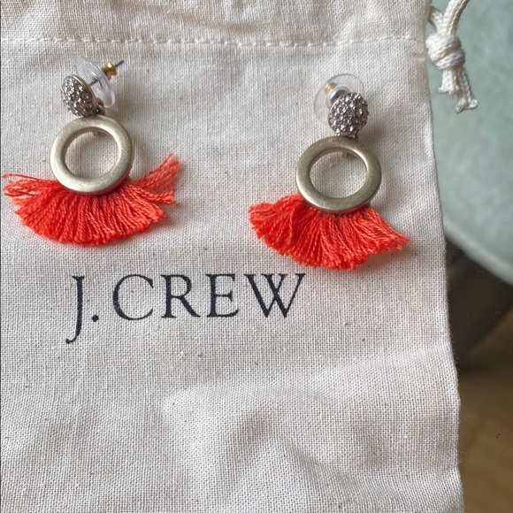 J. Crew Orange Tassel Earrings - Picture 1 of 1